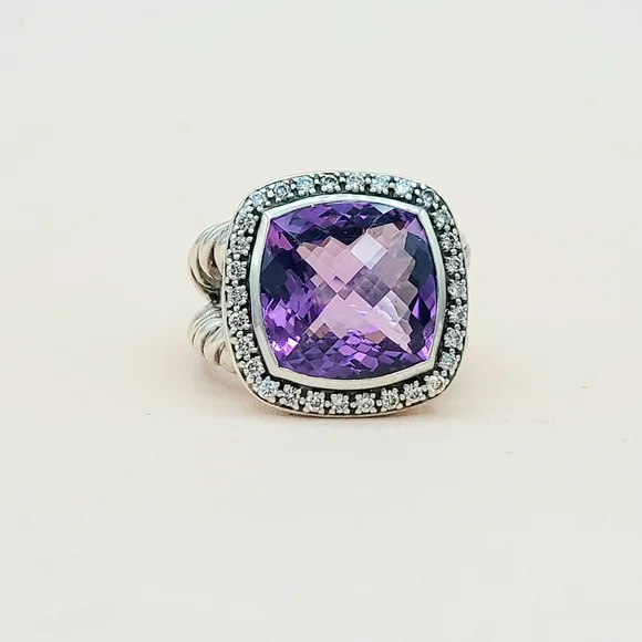 David Yurman Albion 14mm Amethyst Moonlight Ice Diamond Ring